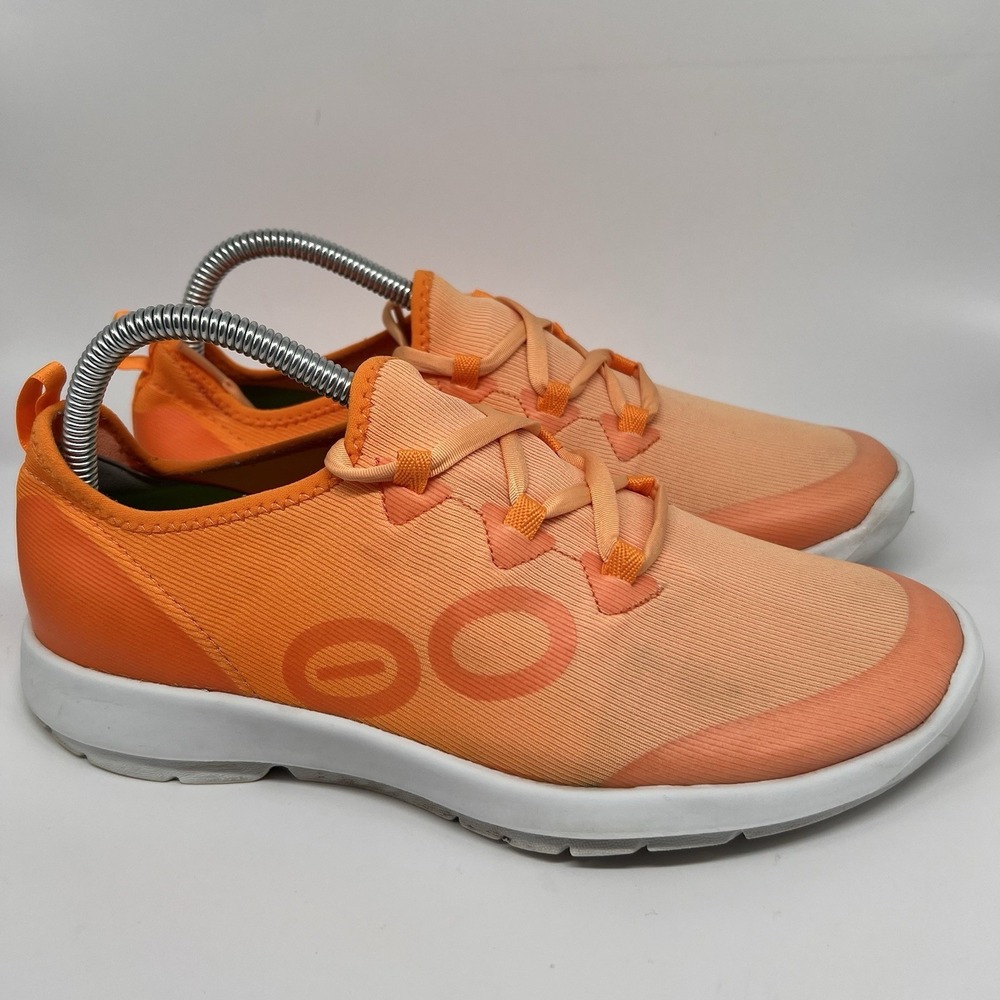 OOFOS OOmg Sport LS Low Recovery Shoes Womens 10 Orange Lace Up Comfort Running
